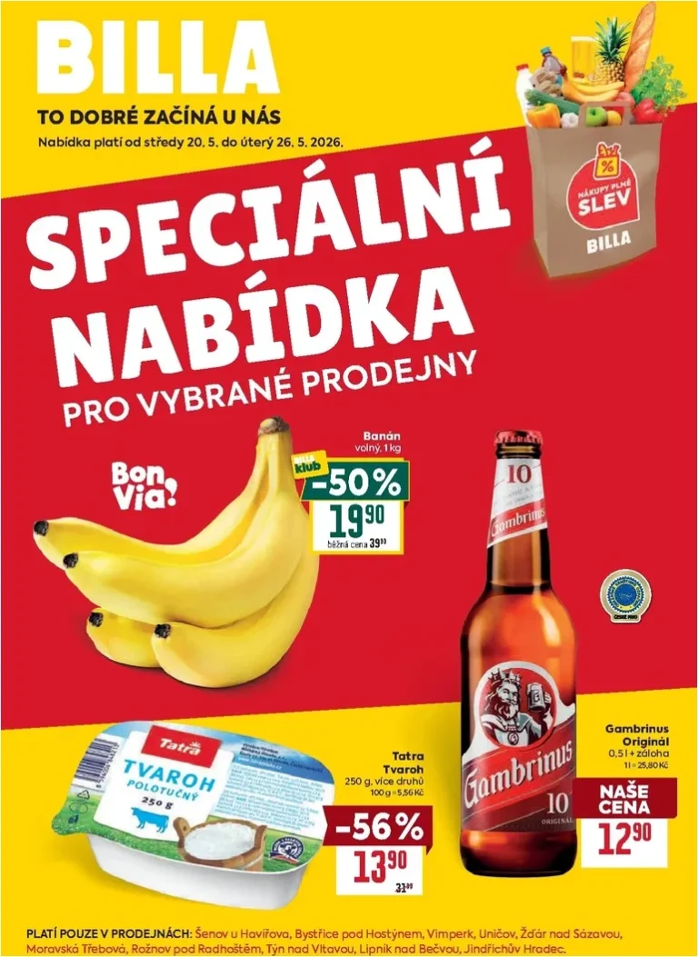 Akční leták Billa – Speciální nabídka: vybrané prodejny platný od 20.05.2026 - strana 1