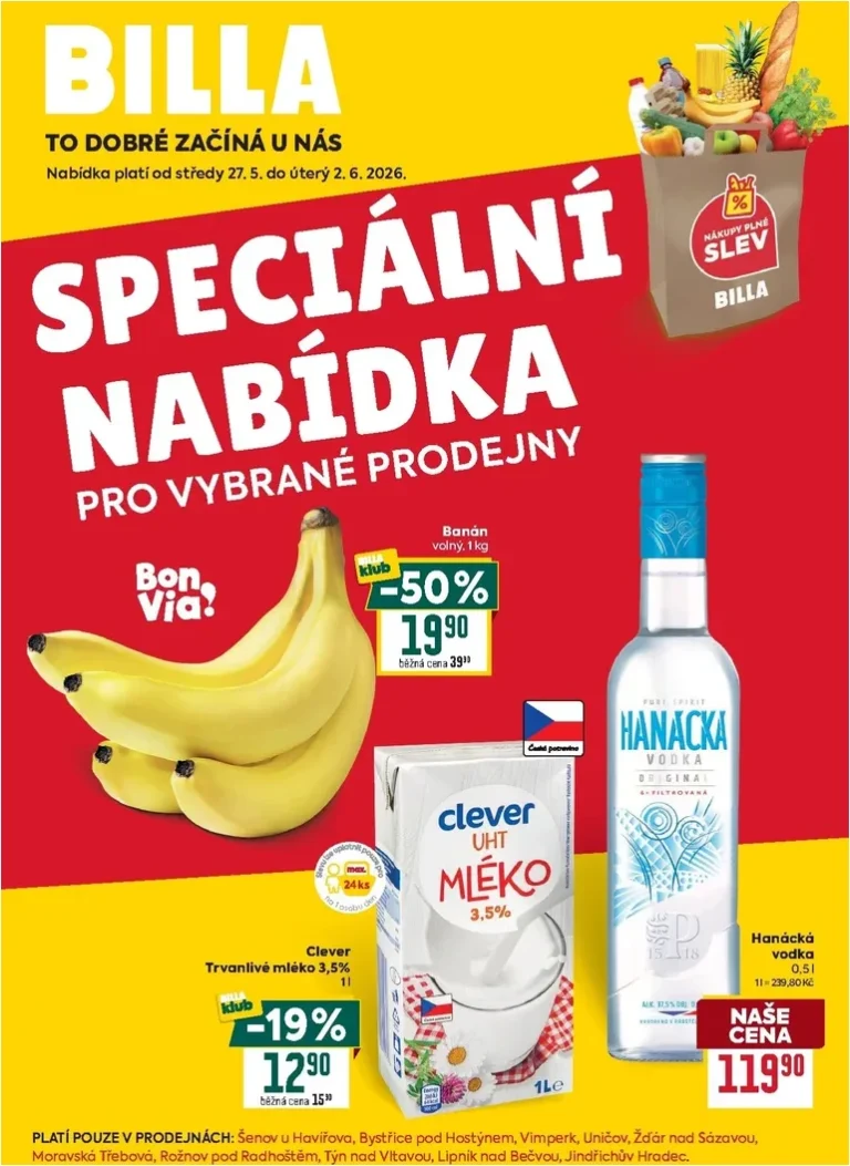 Nejnovější Billa – Speciální nabídka: vybrané prodejny leták platný od 27.05.2026 ⭐ - strana 1