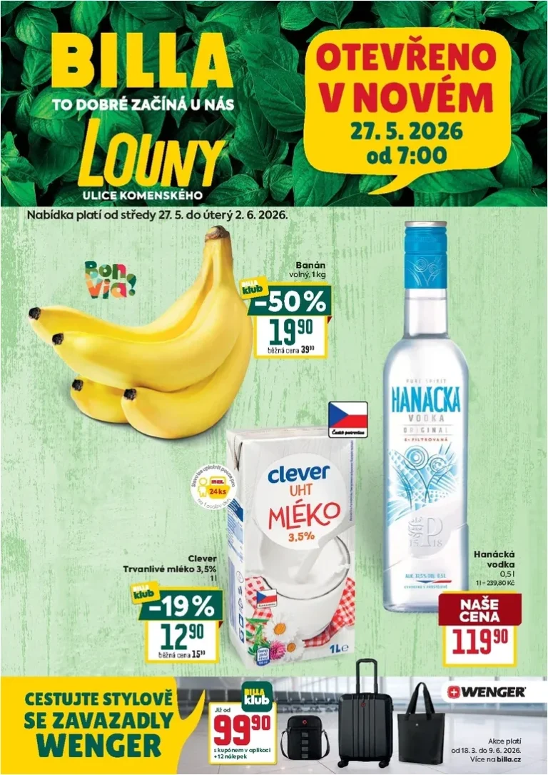 Nejnovější Billa – Louny leták platný od 27.05.2026 ⭐ - strana 1