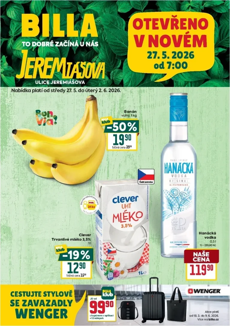Nejnovější Billa – Olomouc leták platný od 27.05.2026 ⭐ - strana 1