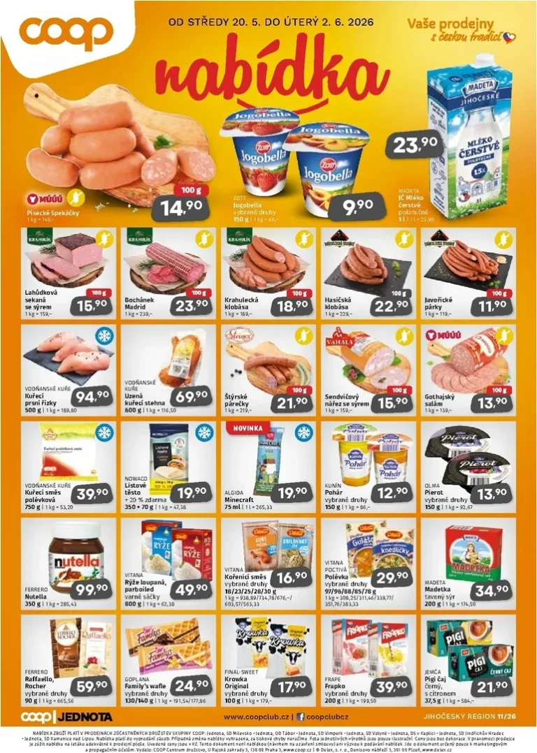 Akční leták Coop – Jižní Čechy platný od 20.05.2026 - strana 1