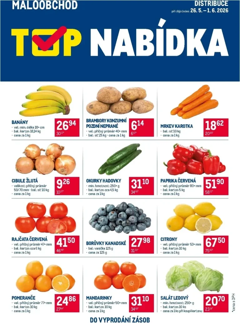 Akční leták Makro – TOP ovoce a zelenina distribuce platný od 26.05.2026 - strana 1