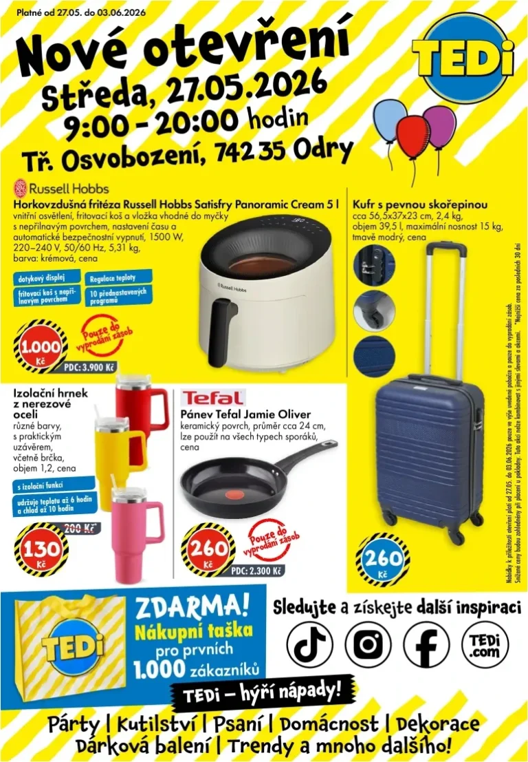 Nejnovější TEDi – Odry leták platný od 27.05.2026 ⭐ - strana 1