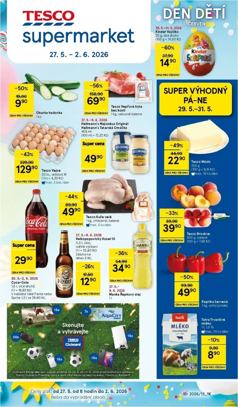 Nejnovější Tesco supermarket leták platný od 27.05.2026 ⭐ - strana 1