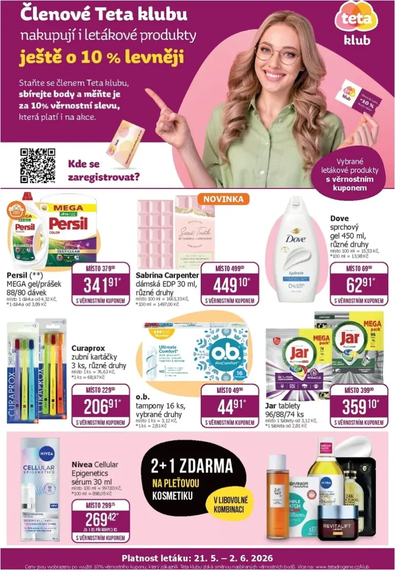 Akční leták Teta drogerie – Klub platný od 21.05.2026 - strana 1