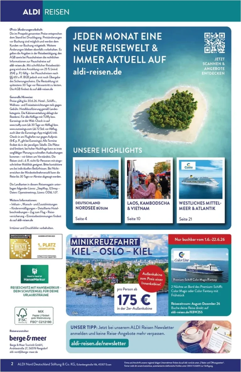 Akční leták Aldi Nord Německo – Reisen platný od 01.06.2026 - strana 2