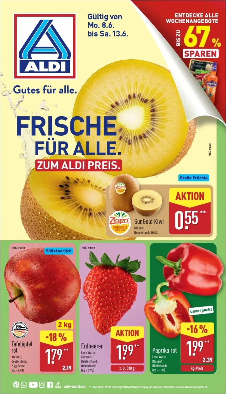 Akční leták Aldi Nord Německo platný od 08.06.2026 - strana 1