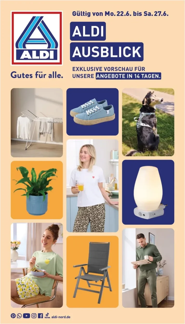 Nejnovější Aldi Nord Německo – Ausblick leták platný od 22.06.2026 ⭐ - strana 1