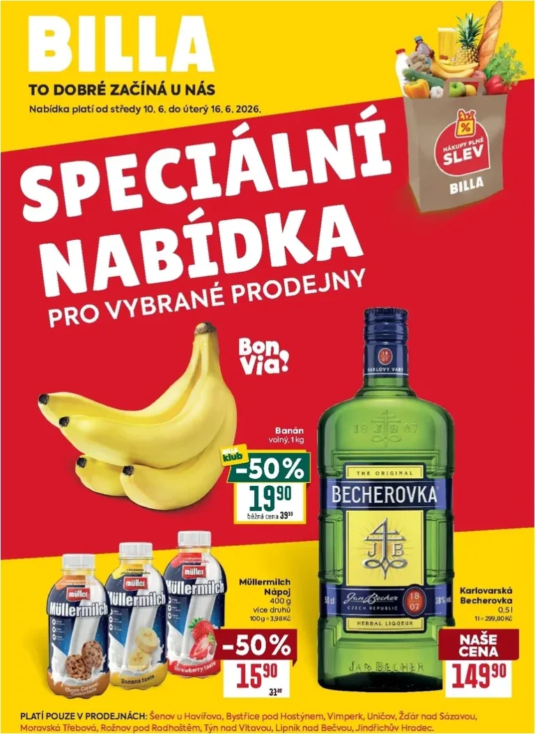 Akční leták Billa – Speciální nabídka: vybrané prodejny platný od 10.06.2026 - strana 1