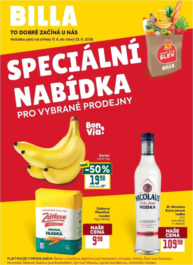 Akční leták Billa – Speciální nabídka: vybrané prodejny platný od 17.06.2026 - strana 1