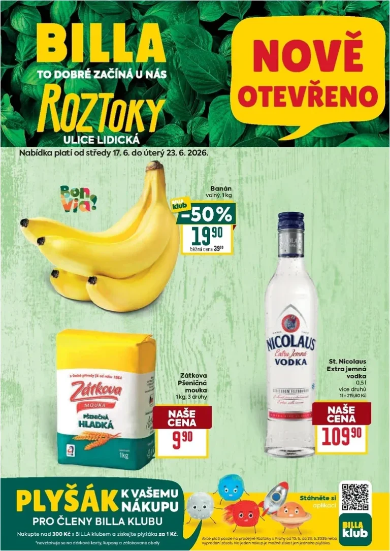 Akční leták Billa – Roztoky platný od 17.06.2026 - strana 1
