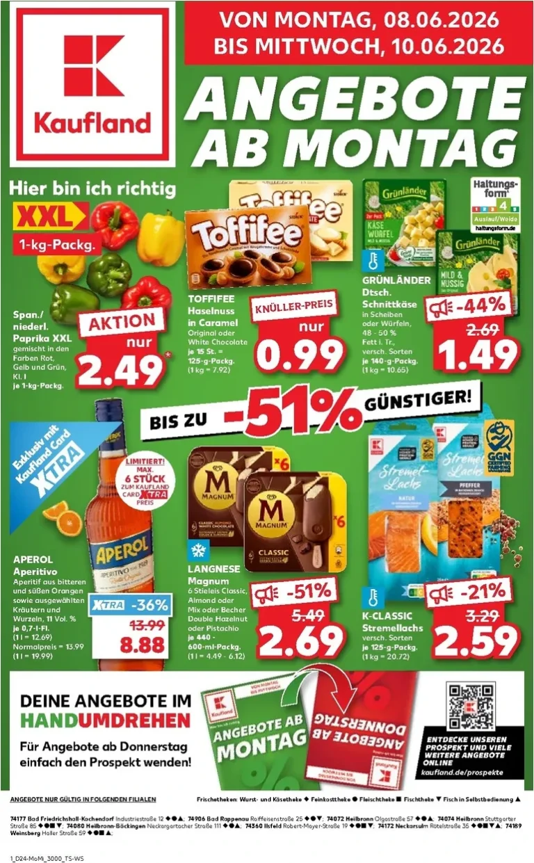 Nejnovější Kaufland Německo – Angebote ab Montag leták platný od 08.06.2026 ⭐ - strana 1