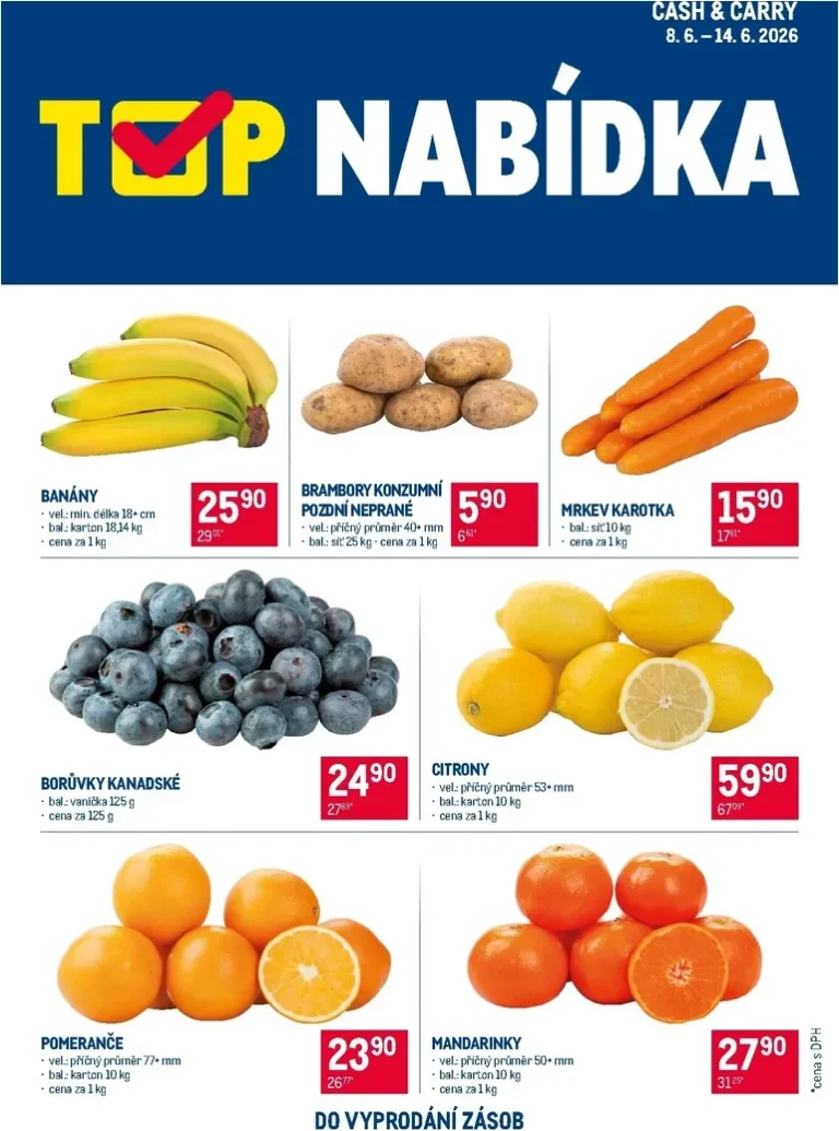 Akční leták Makro – TOP ovoce a zelenina platný od 08.06.2026 - strana 1