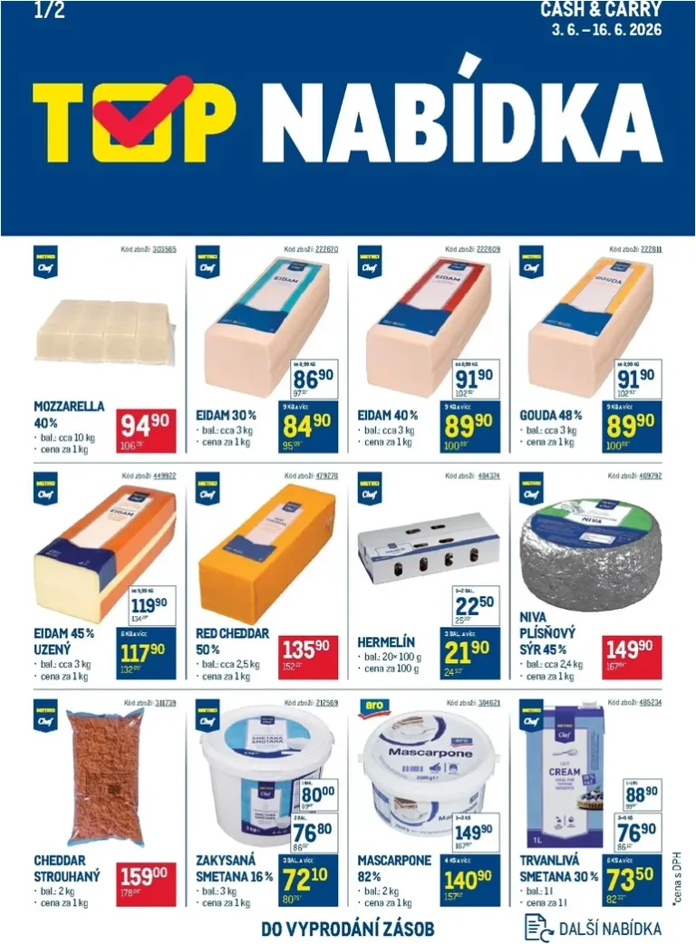 Akční leták Makro – TOP mléčné výrobky platný od 03.06.2026 - strana 1