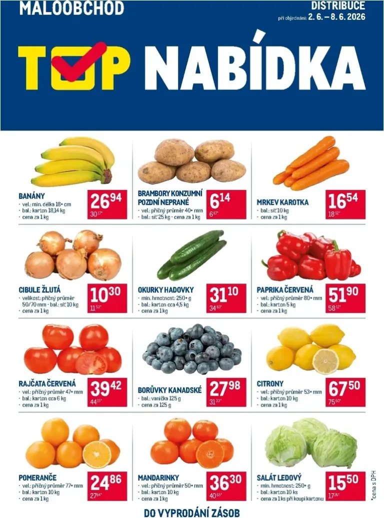 Akční leták Makro – TOP ovoce a zelenina – Distribuce Maloobchod platný od 02.06.2026 - strana 1
