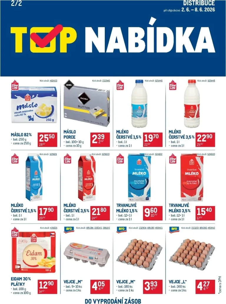 Akční leták Makro – TOP mléčné výrobky – Distribuce platný od 02.06.2026 - strana 2