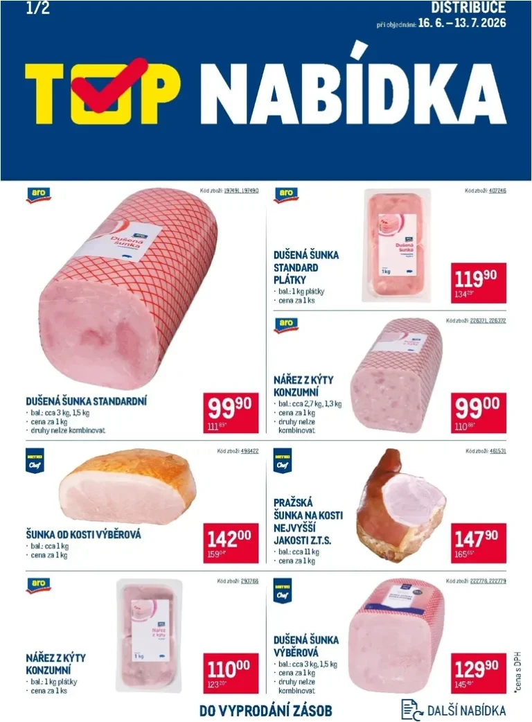 Akční leták Makro – TOP nabídka uzenin distribuce platný od 16.06.2026 - strana 1
