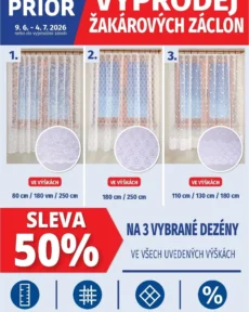 Akční leták Prior – Záclony platný od 09.06.2026