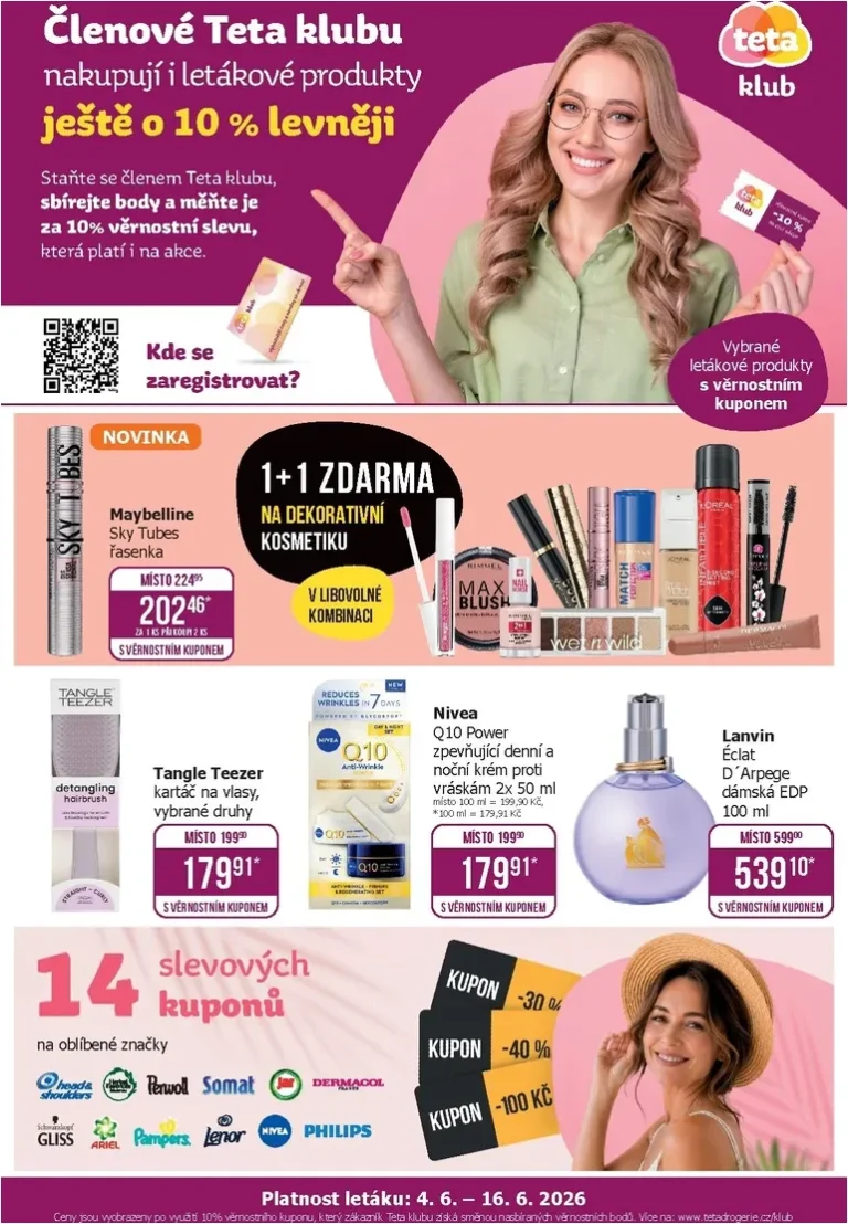 Akční leták Teta drogerie – Klubová akce platný od 04.06.2026 - strana 1